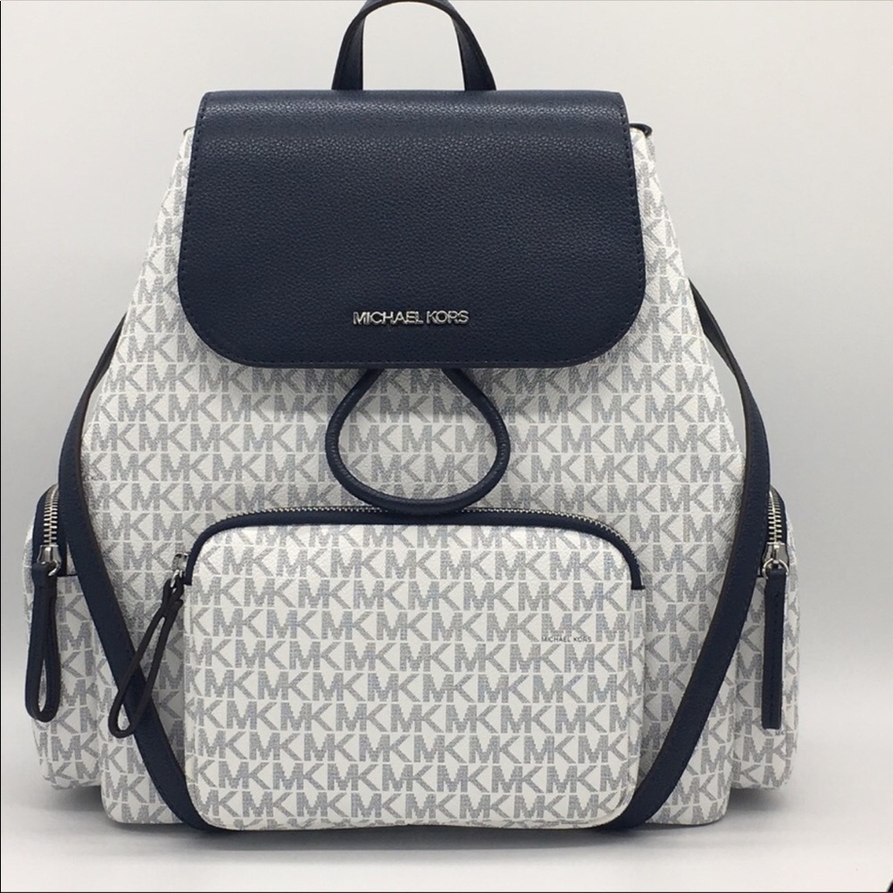 MICHAEL KORS ABBEY LG CARGO BACKPACK OPWHT MULTI - Picture 4 of 8